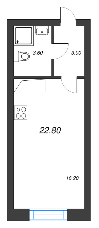 Студия 23,2 м²