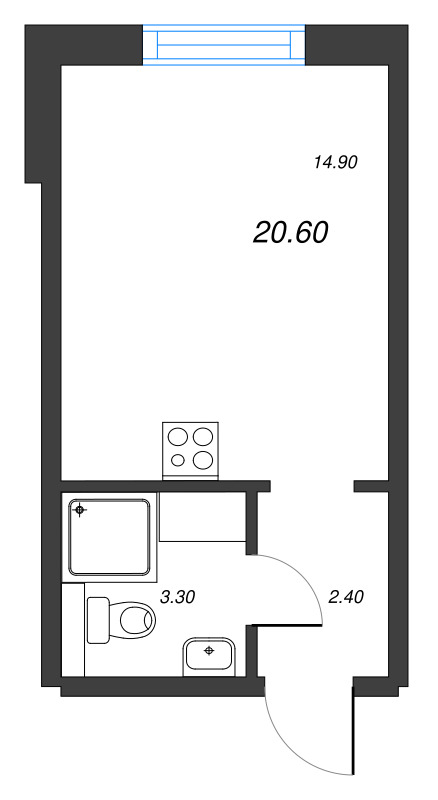 Студия 20,6 м²