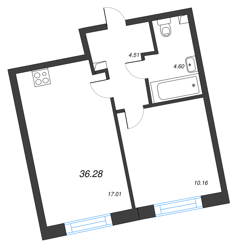 2 ккв (Евро) 36,3 м²