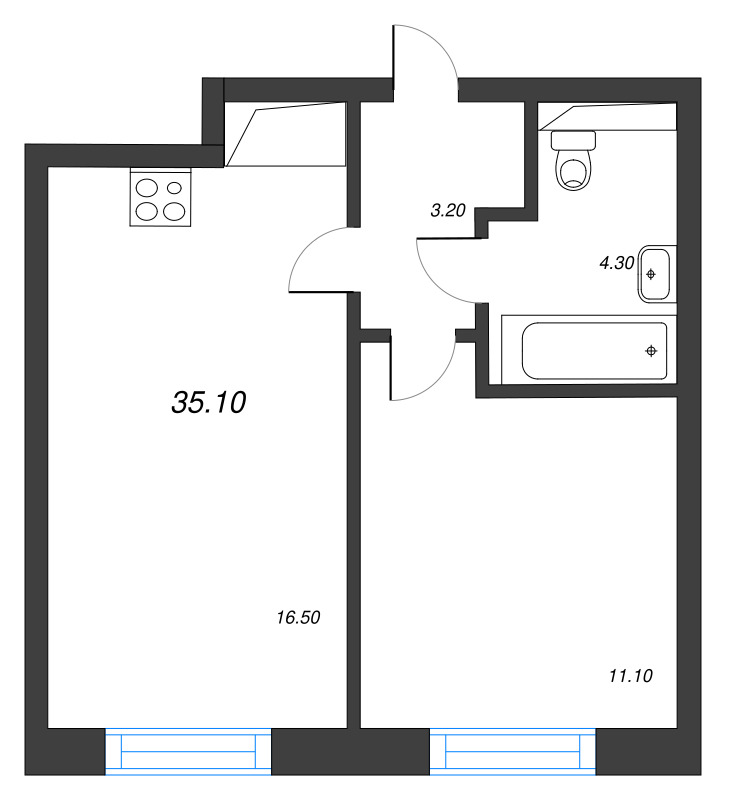 2 ккв (Евро) 35,1 м²