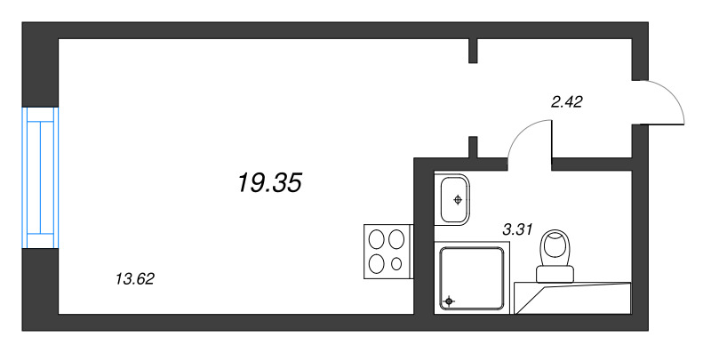 Студия 19,4 м²