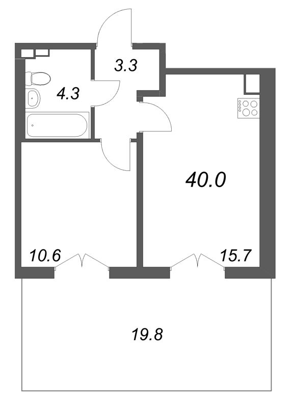2 ккв (Евро) 40 м²