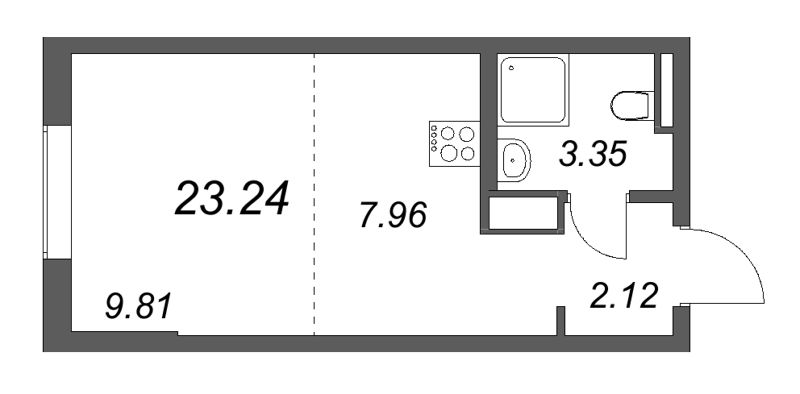 Студия 23,2 м²