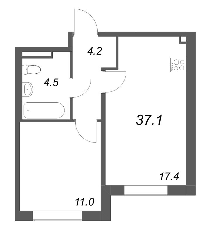 2 ккв (Евро) 37,1 м²