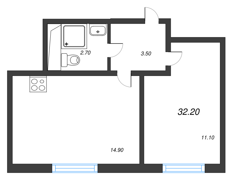 1 ккв 31,1 м²