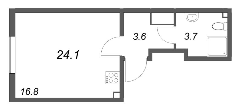 Студия 24 м²