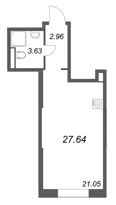 Студия 27,6 м²