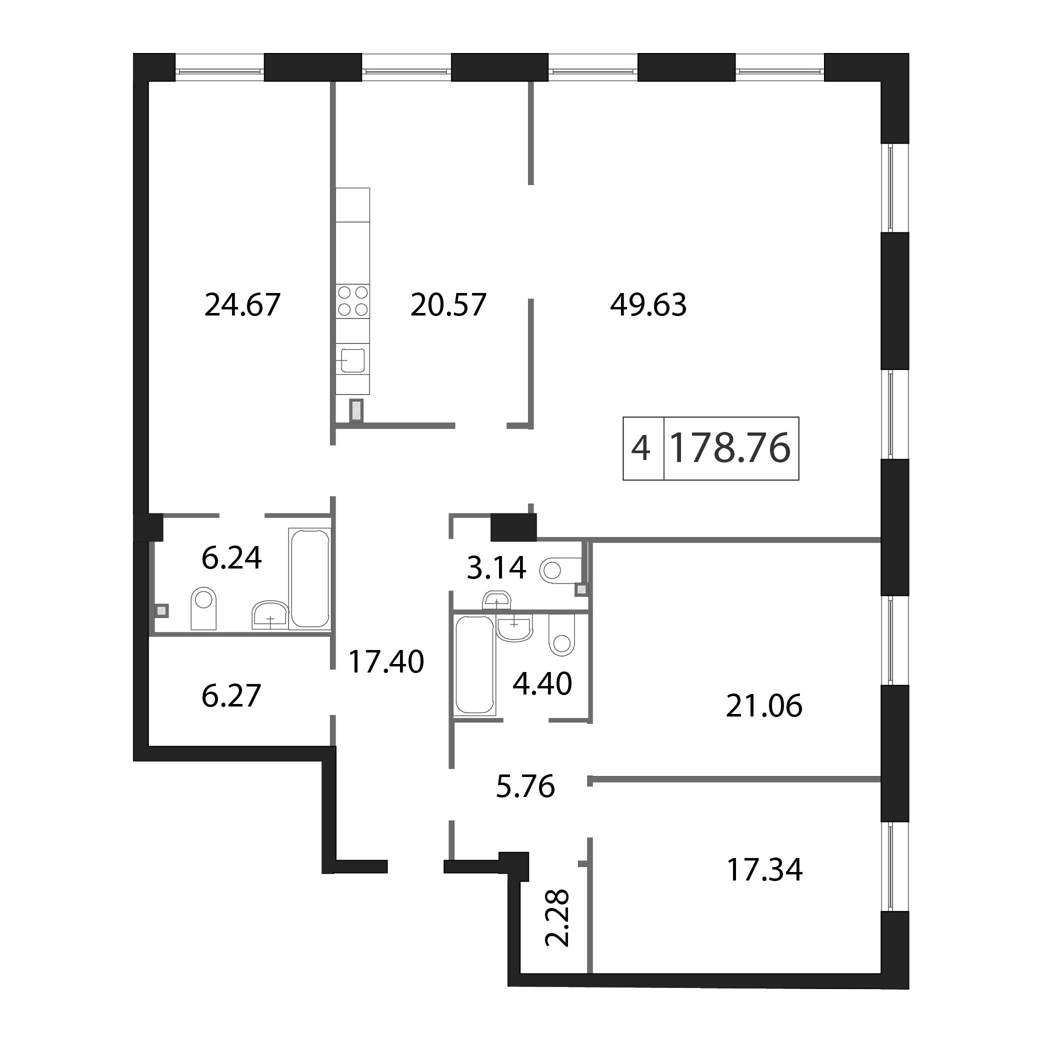 5 ккв (Евро) 178,4 м²