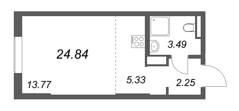 Студия 24,8 м²