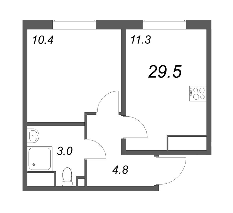 1 ккв 30,3 м²