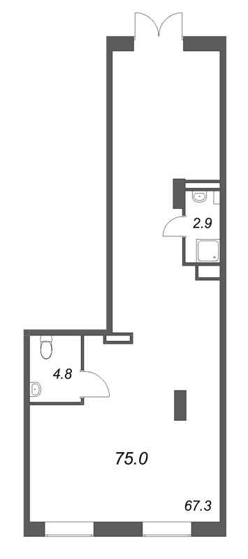 К. пом 75,8 м²