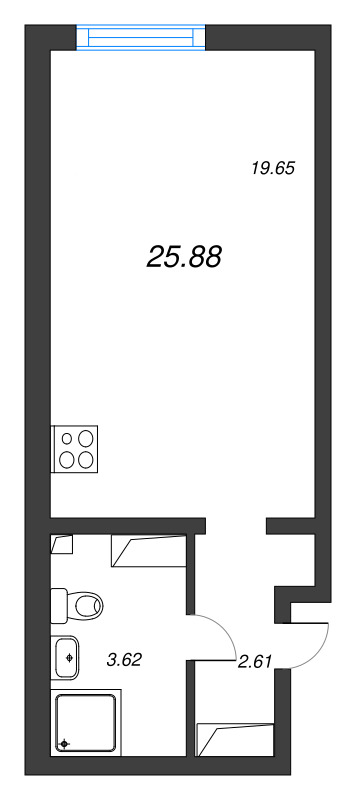 Студия 25,9 м²