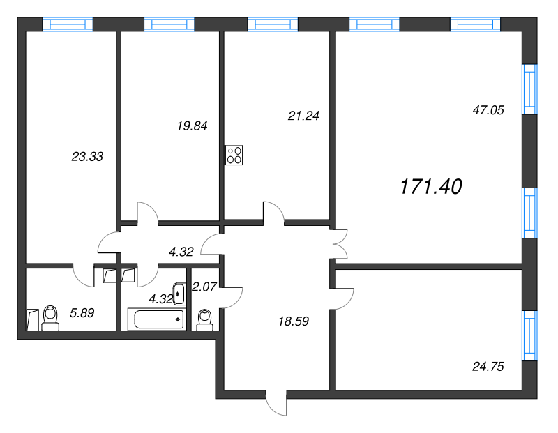 5 ккв (Евро) 171,5 м²