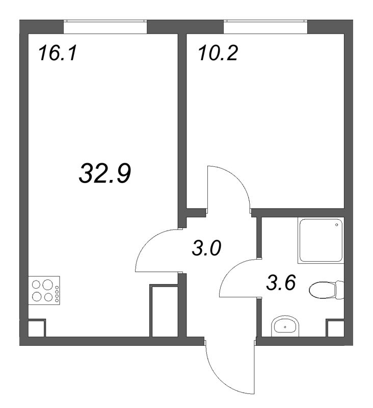 2 ккв (Евро) 33,1 м²