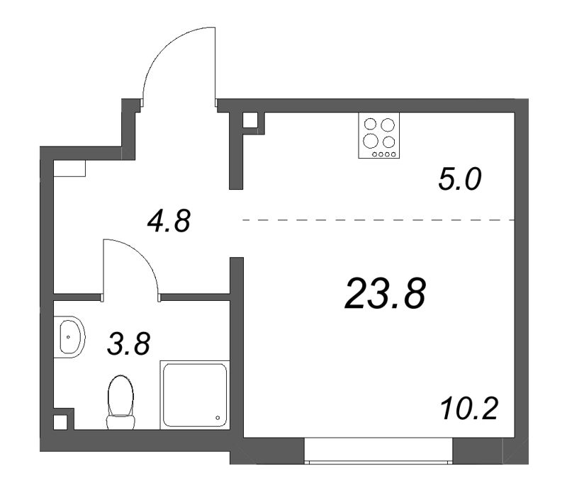 Студия 23,8 м²