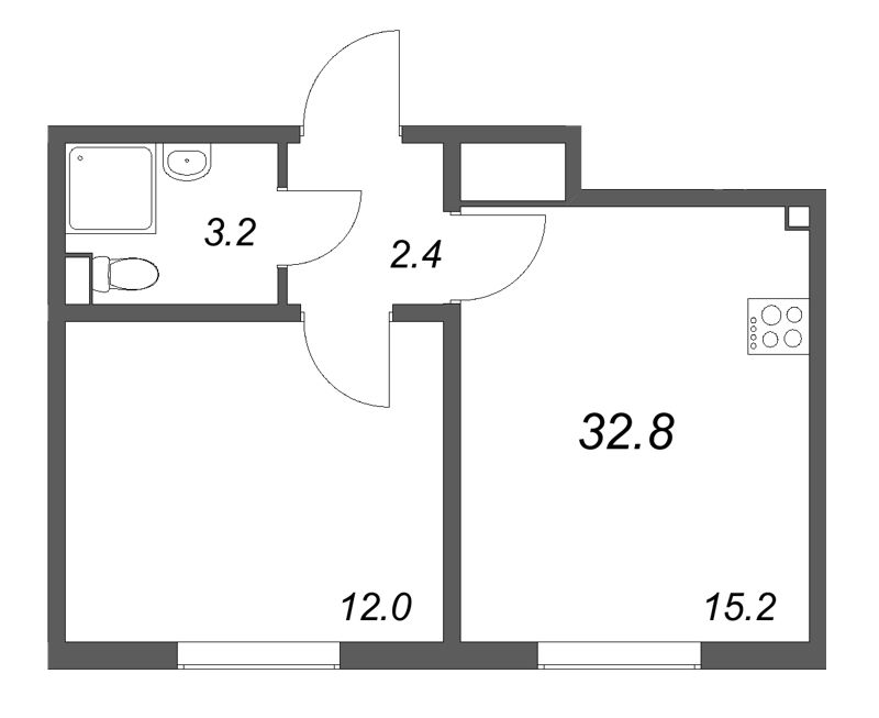 2 ккв (Евро) 32,1 м²