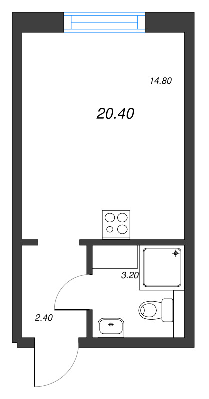 Студия 20,4 м²