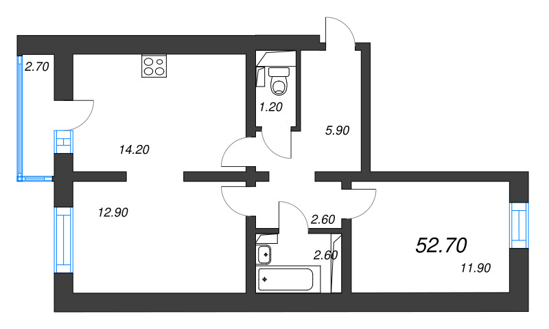 2 ккв 53 м²