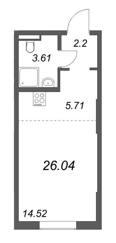 Студия 26 м²