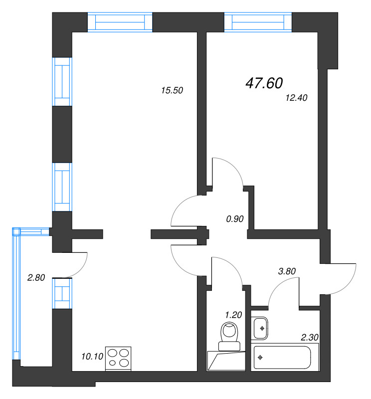 2 ккв 47,9 м²