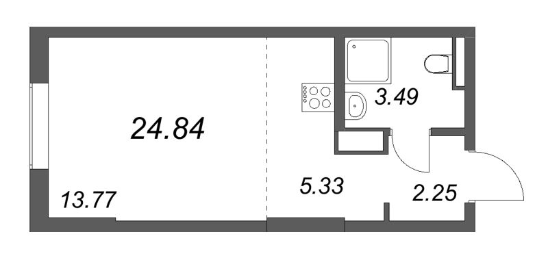 Студия 24,8 м²