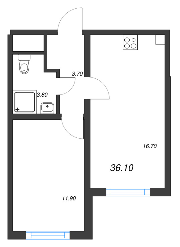 2 ккв (Евро) 35,7 м²