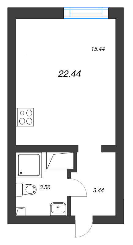 Студия 22,4 м²