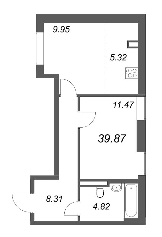 2 ккв (Евро) 39,9 м²
