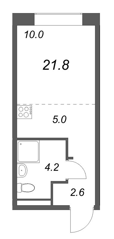 Студия 21,8 м²