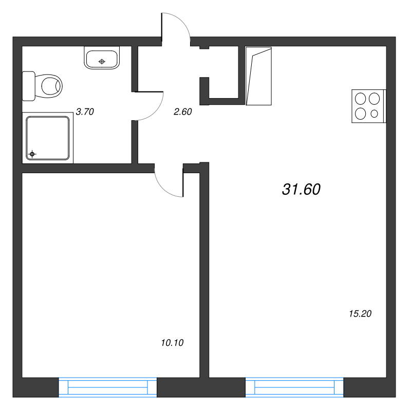 2 ккв (Евро) 31,6 м²
