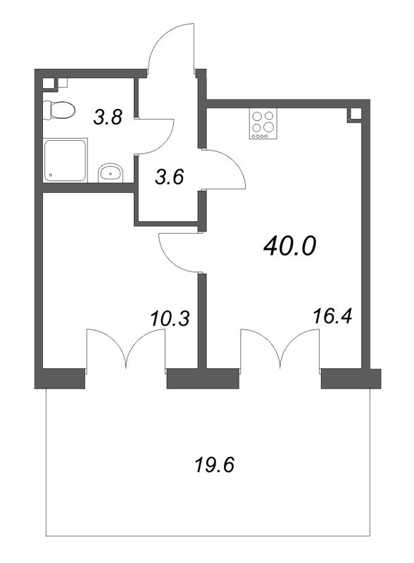 2 ккв (Евро) 40 м²
