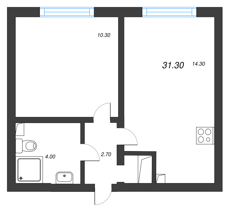 1 ккв 31,3 м²