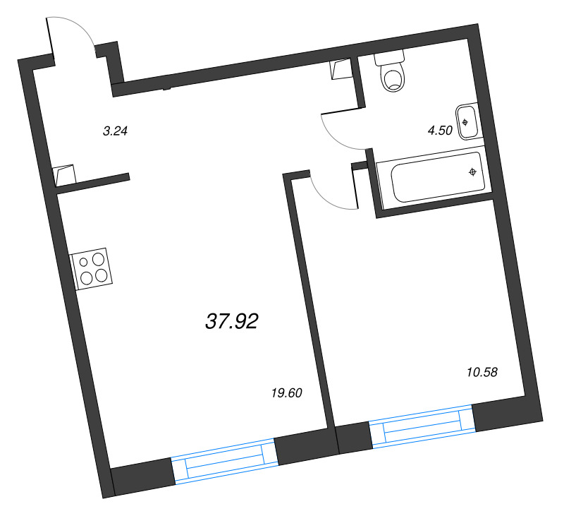 2 ккв (Евро) 37,9 м²