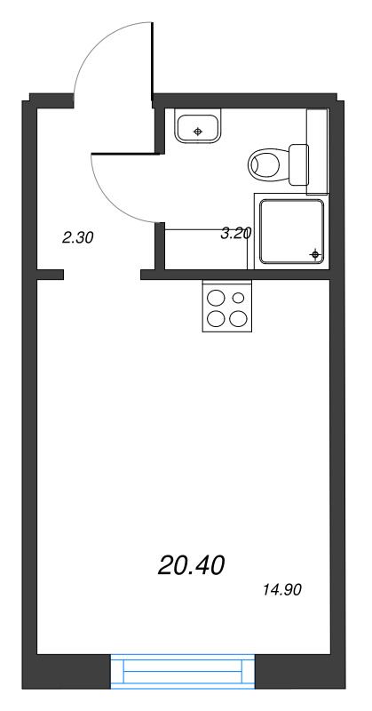 Студия 20,4 м²