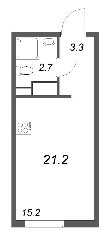 Студия 21,2 м²