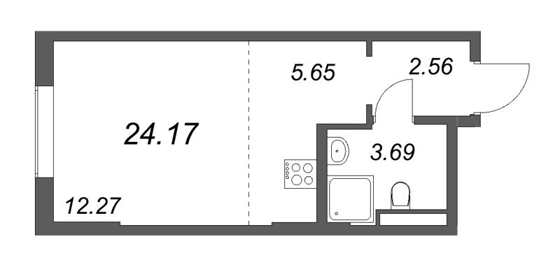 Студия 24,2 м²