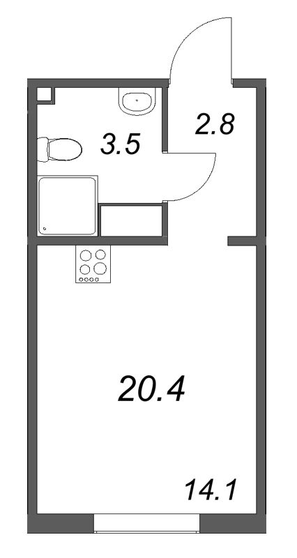 Студия 20,4 м²