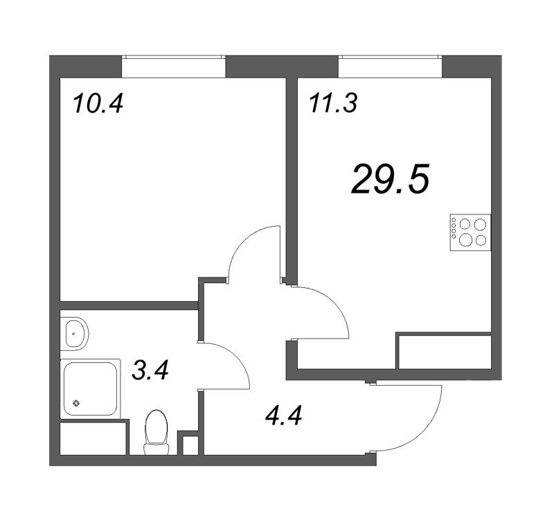 1 ккв 30,3 м²