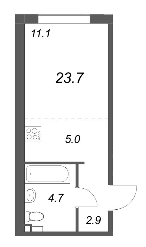 Студия 23,7 м²