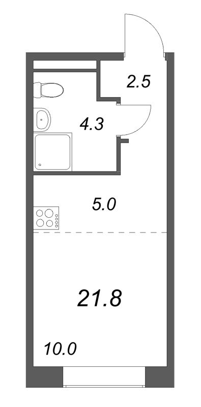 Студия 21,8 м²