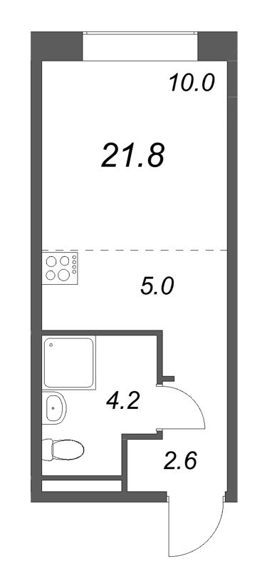 Студия 21,8 м²