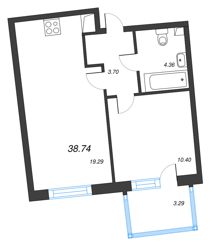 2 ккв (Евро) 38,7 м²