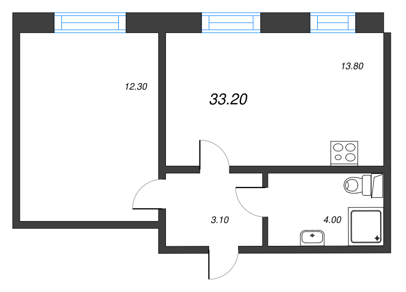 1 ккв 33,1 м²