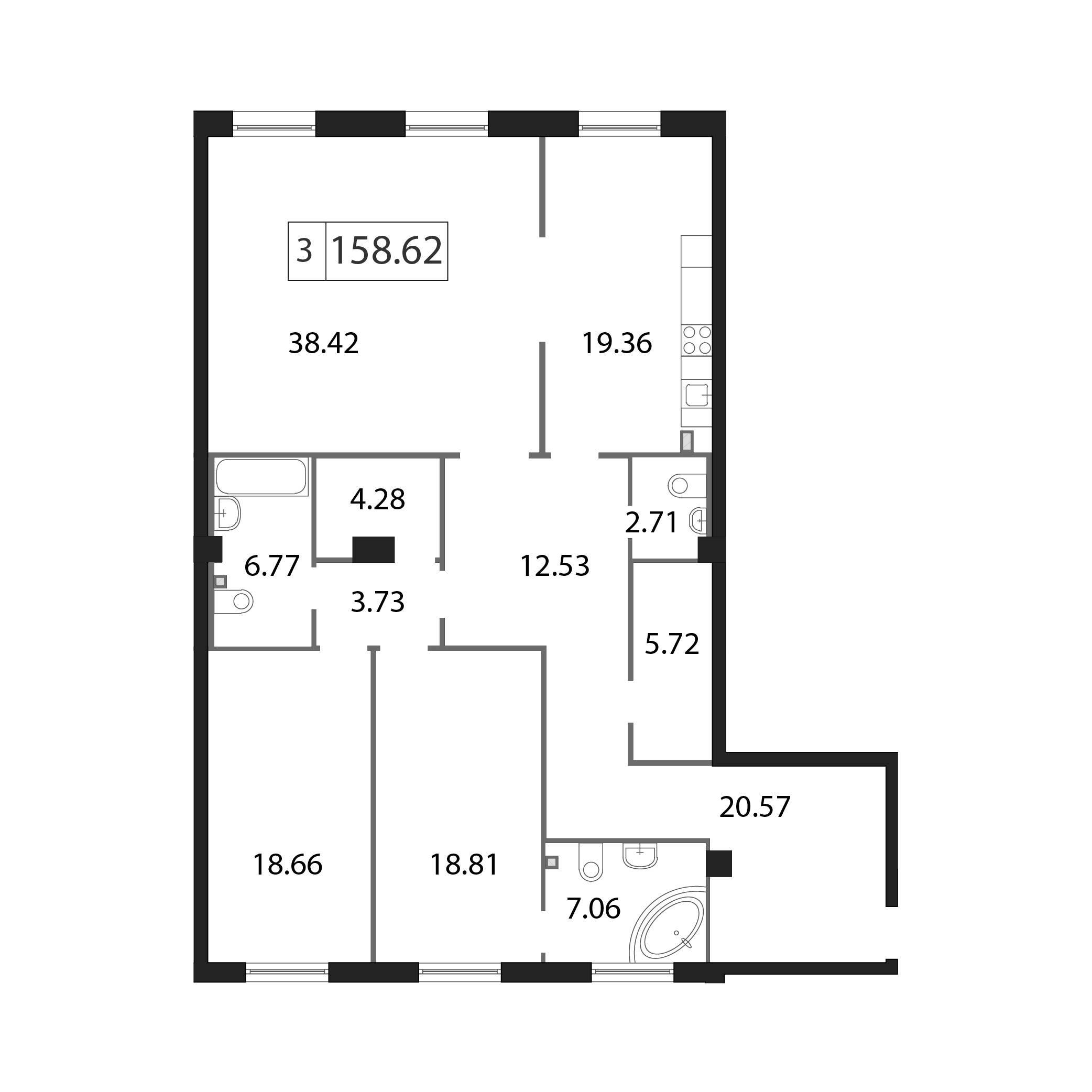 4 ккв (Евро) 158,8 м²
