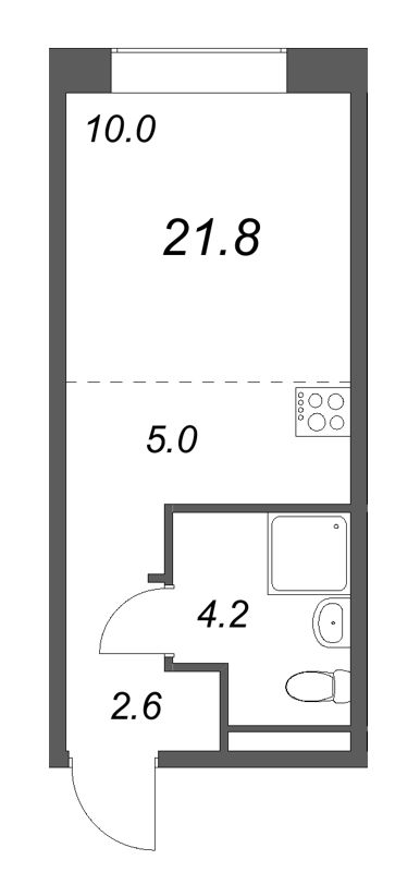 Студия 21,8 м²