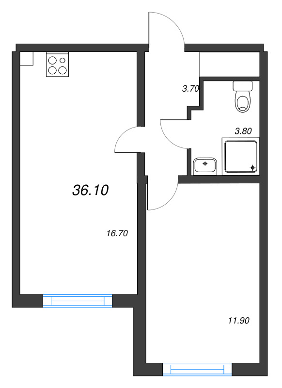 2 ккв (Евро) 35,8 м²