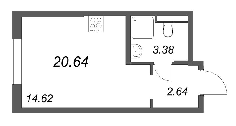 Студия 20,6 м²