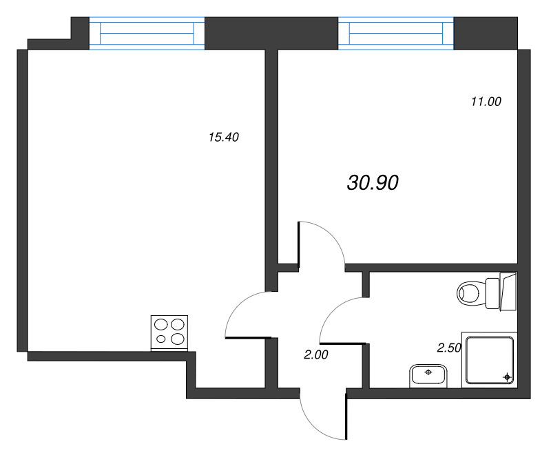 2 ккв (Евро) 31,6 м²