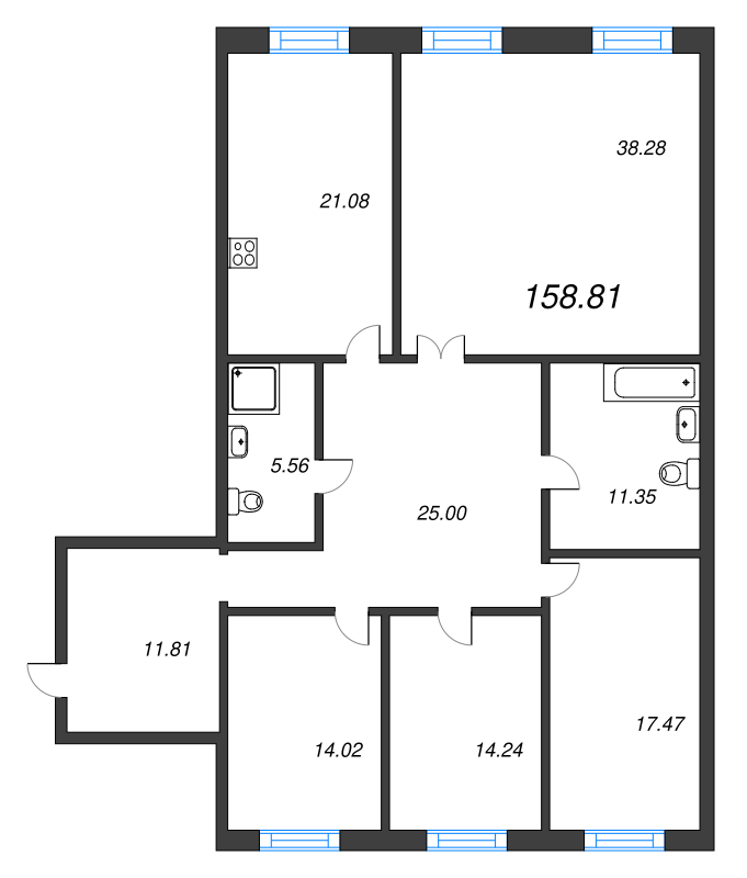 5 ккв (Евро) 159 м²