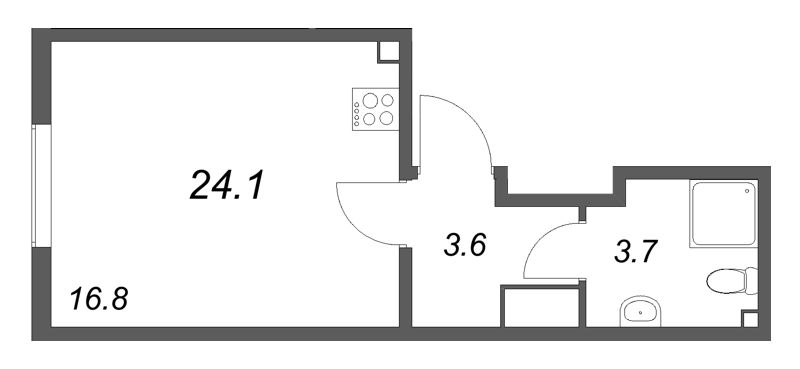 Студия 24,2 м²